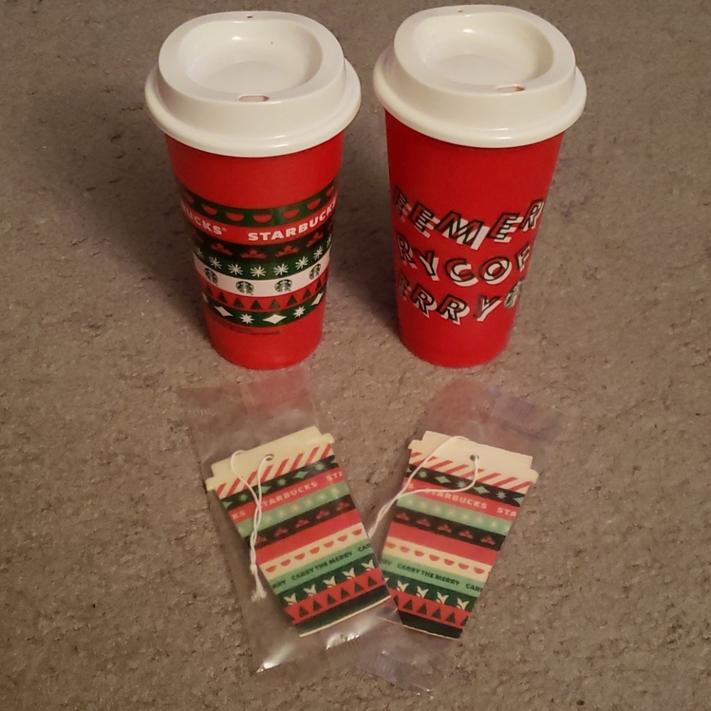 Starbucks Holiday Tumbler & Air Freshners NWOT